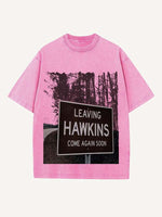 Stranger Things Print Round Neck T-shirt