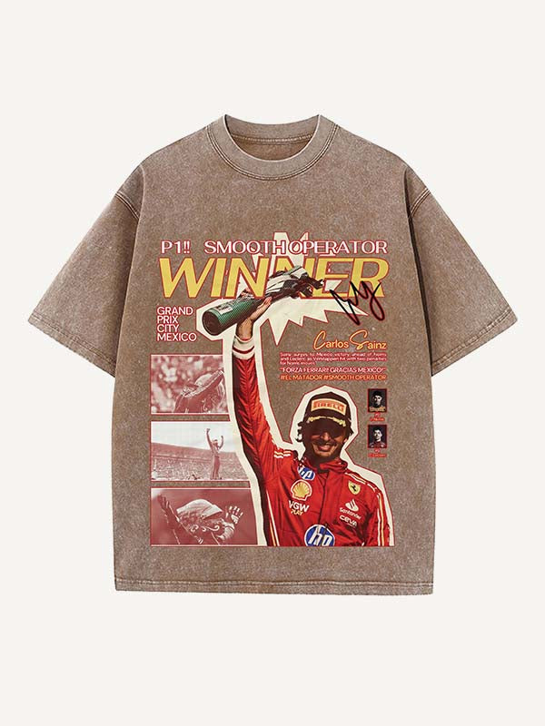 Carlos Sainz Print Round Neck T-shirt