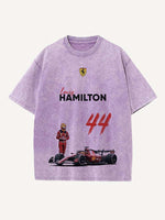 Lewis Hamilton Print Round Neck T-shirt