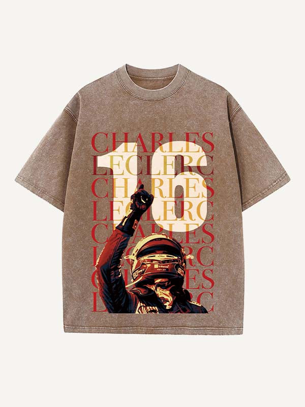 Charles Leclerc Print Round Neck T-shirt