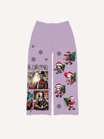 Christmas Horror Print Elastic Waist Pants