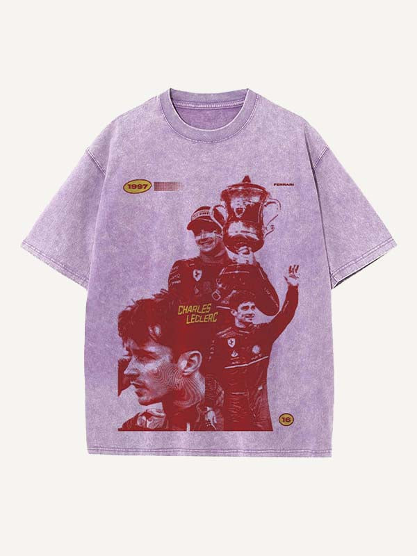 Charles Leclerc Print Round Neck T-shirt
