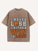 Basketball Aesthetic Print Round Neck T-shirt