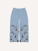Eye&Palm&Tears Print Elastic Waist Pants