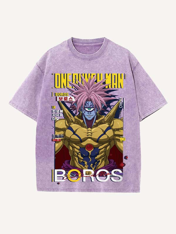 One-Punch Man Print Round Neck T-shirt