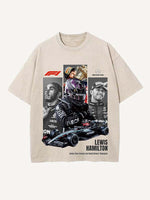 Lewis Hamilton Print Round Neck T-shirt