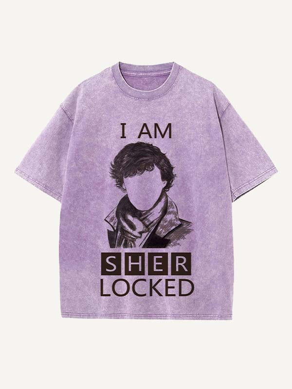 Sherlock Print Round Neck T-shirt