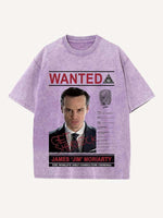 Sherlock Print Round Neck T-shirt
