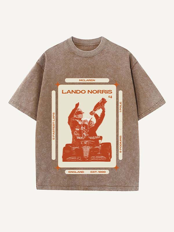 Lando Norris Print Round Neck T-shirt