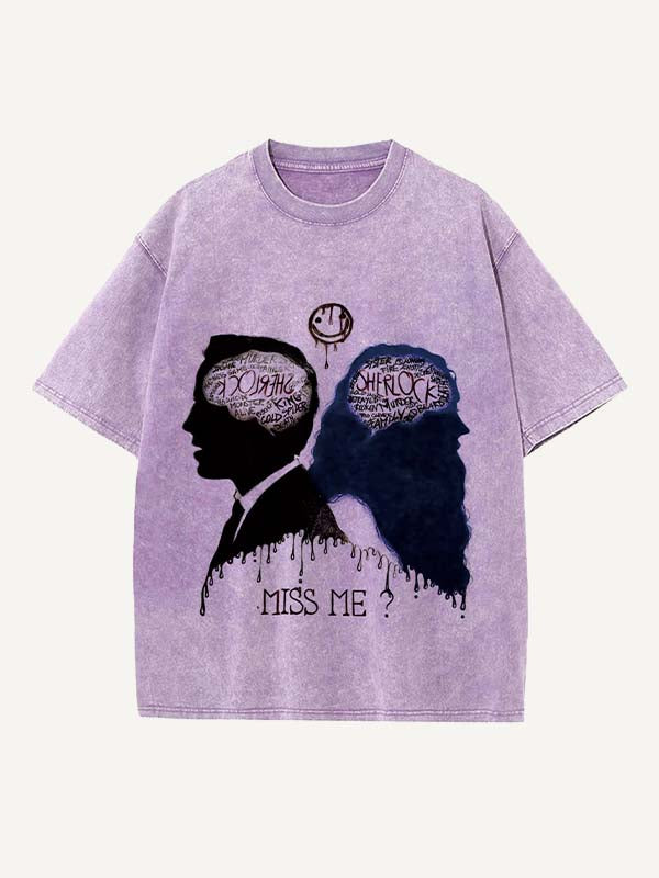 Sherlock Print Round Neck T-shirt