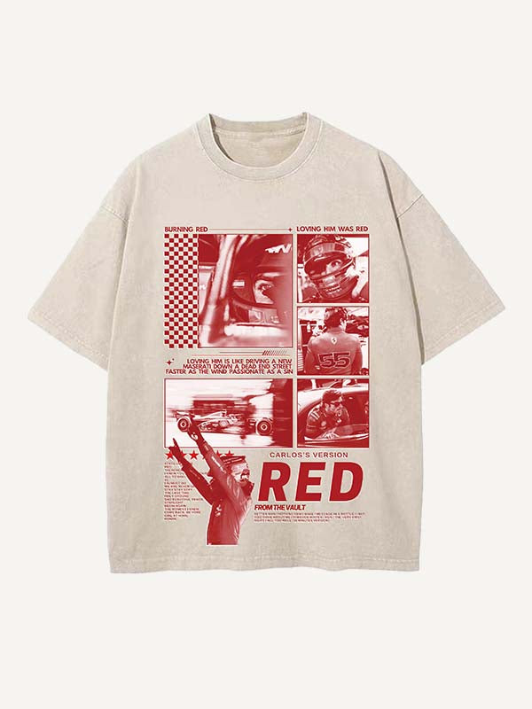 Carlos Sainz Print Round Neck T-shirt