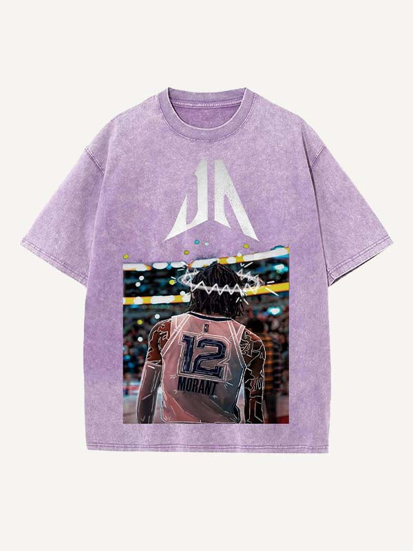 Ja Morant Print Round Neck T-shirt