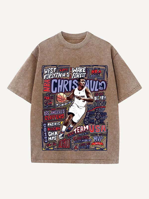 Chris Paul Print Round Neck T-shirt