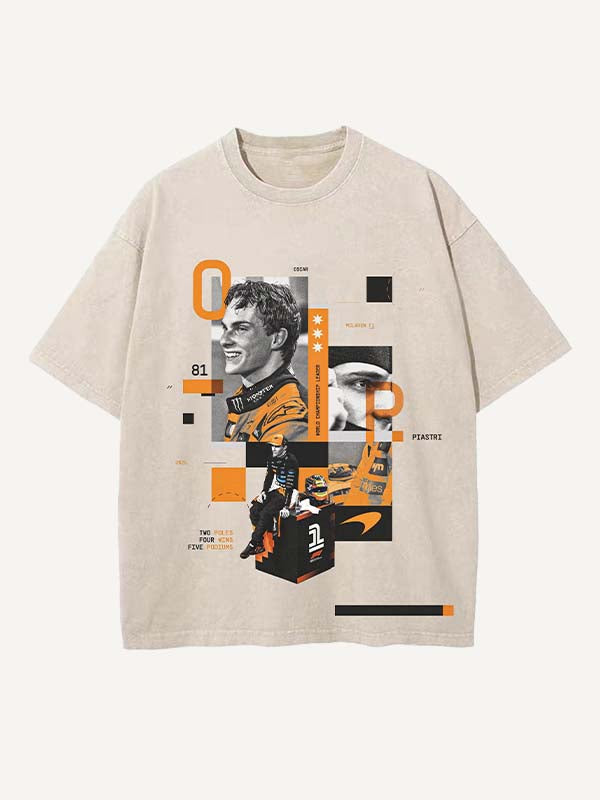 Oscar Piastri Print Round Neck T-shirt