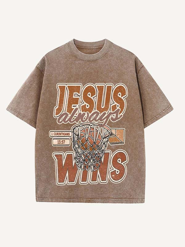 Basketball Aesthetic Print Round Neck T-shirt