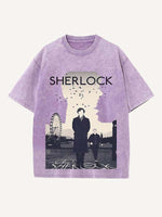 Sherlock Print Round Neck T-shirt