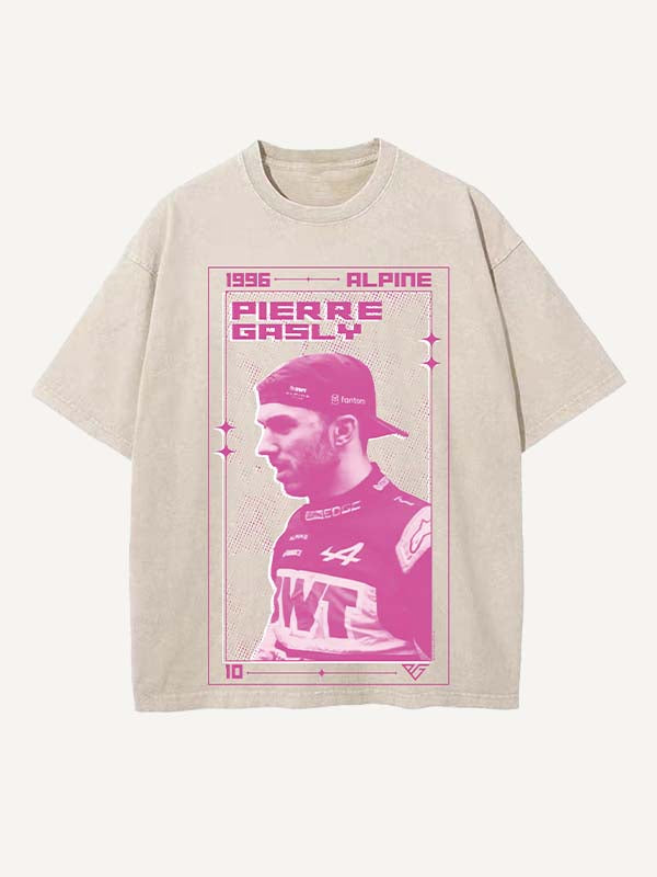Pierre Gasly Print Round Neck T-shirt