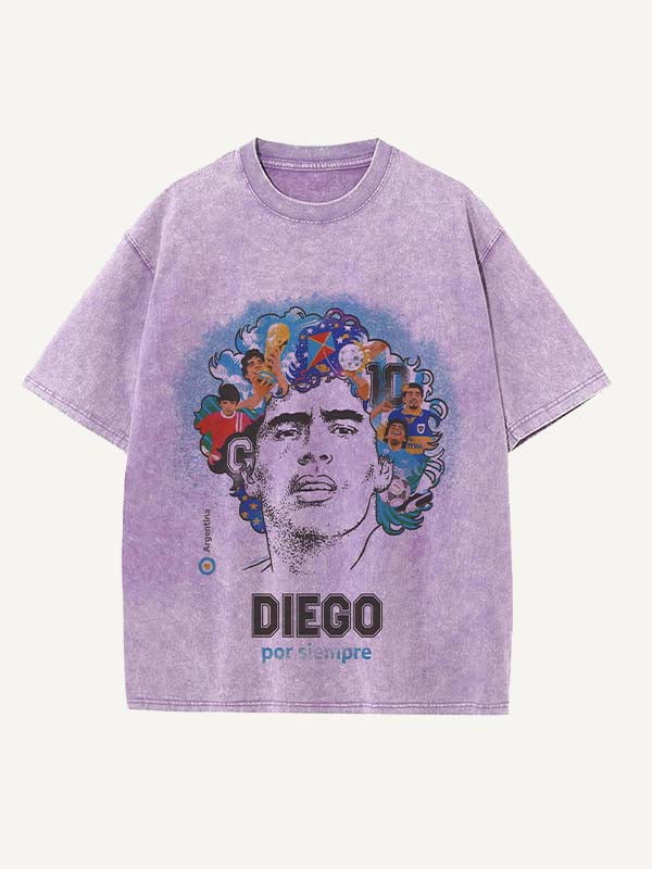 Diego Maradona Print Round Neck T-shirt