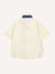 Figure&Letter Embroidery Splicing Denim Collar Shirt