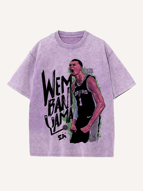 Victor Wembanyama Print Round Neck T-shirt