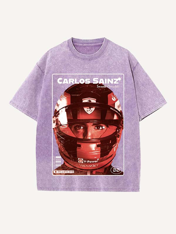 Carlos Sainz Print Round Neck T-shirt