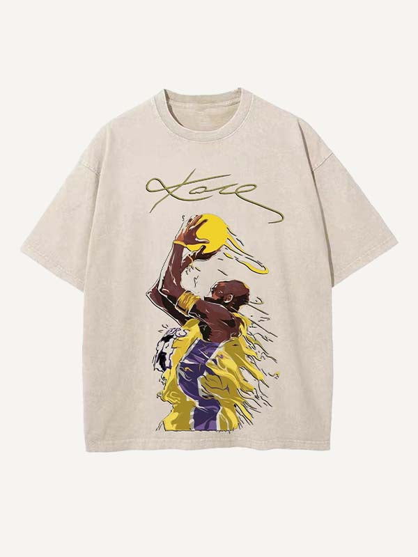 Kobe Bryant Print Round Neck T-shirt