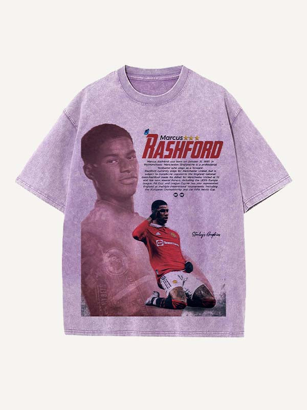 Marcus Rashford Print Round Neck T-shirt