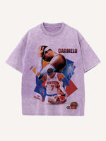 Carmelo Anthony Print Round Neck T-shirt