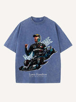Lewis Hamilton Print Round Neck T-shirt