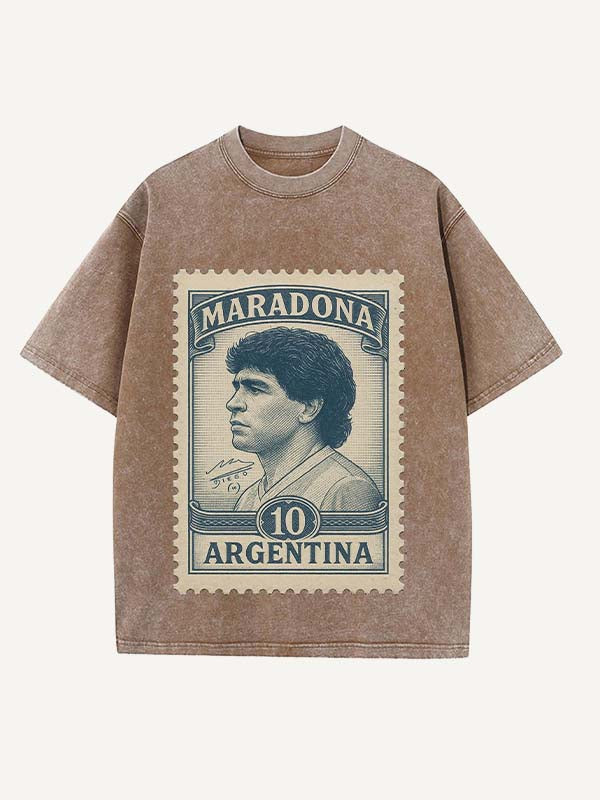 Diego Maradona Print Round Neck T-shirt