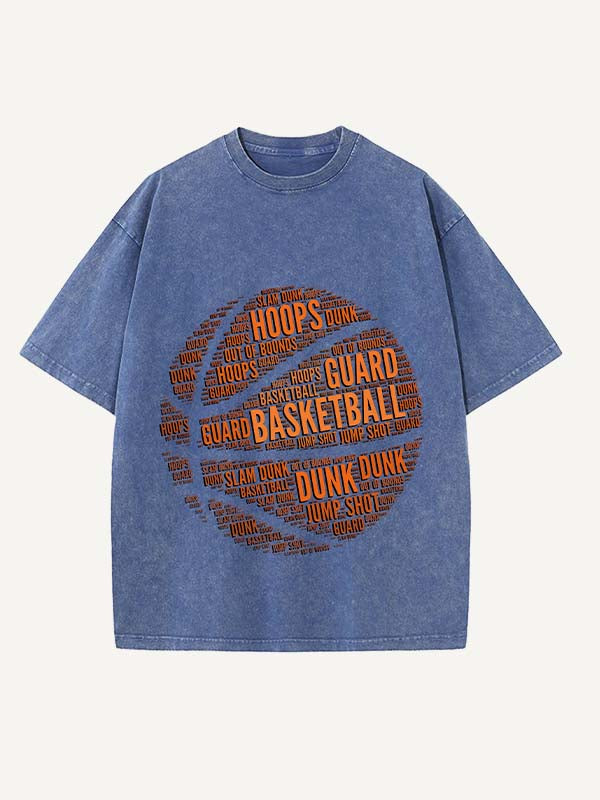 Basketball Aesthetic Print Round Neck T-shirt