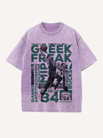Giannis Antetokounmpo Print Round Neck T-shirt