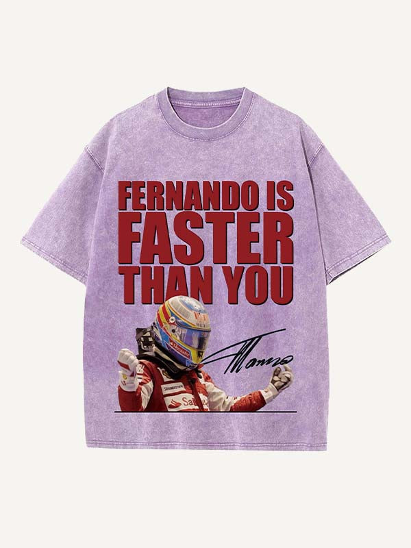 Fernando Alonso Print Round Neck T-shirt