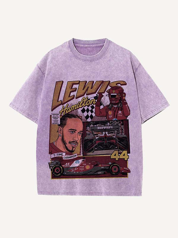 Lewis Hamilton Print Round Neck T-shirt