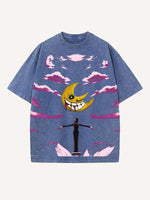 Soul Eater Print Round Neck T-shirt