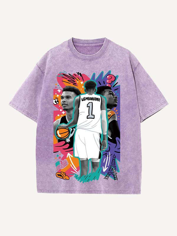 Victor Wembanyama Print Round Neck T-shirt