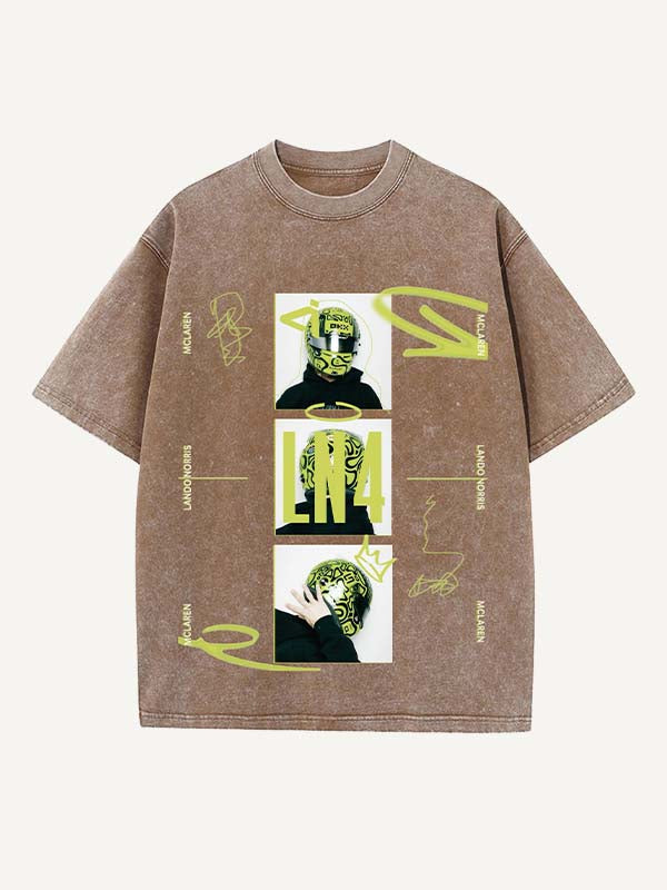 Lando Norris Print Round Neck T-shirt