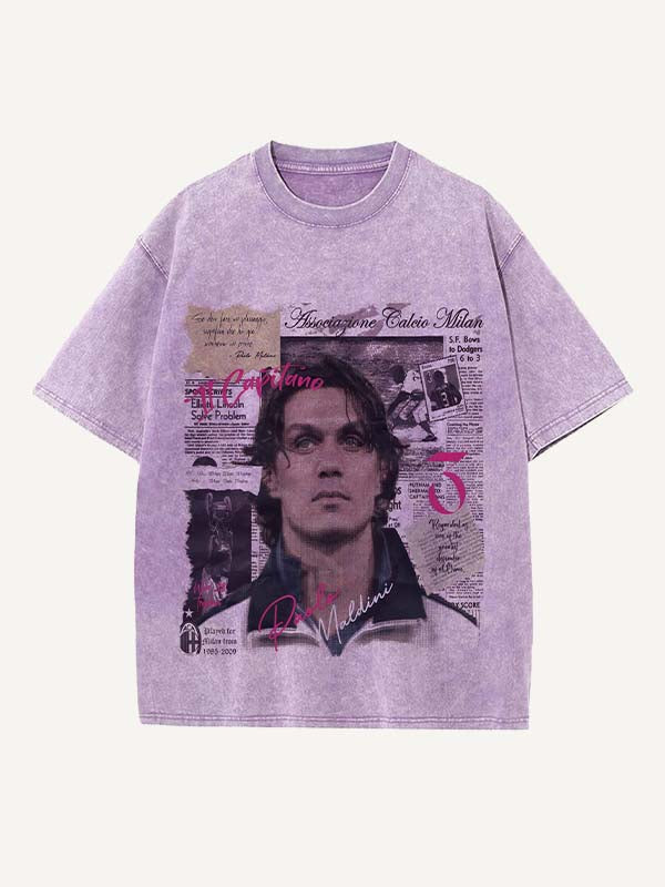 Paolo Maldini Print Round Neck T-shirt
