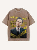 Sherlock Print Round Neck T-shirt