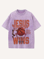 Basketball Aesthetic Print Round Neck T-shirt