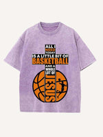 Basketball Aesthetic Print Round Neck T-shirt