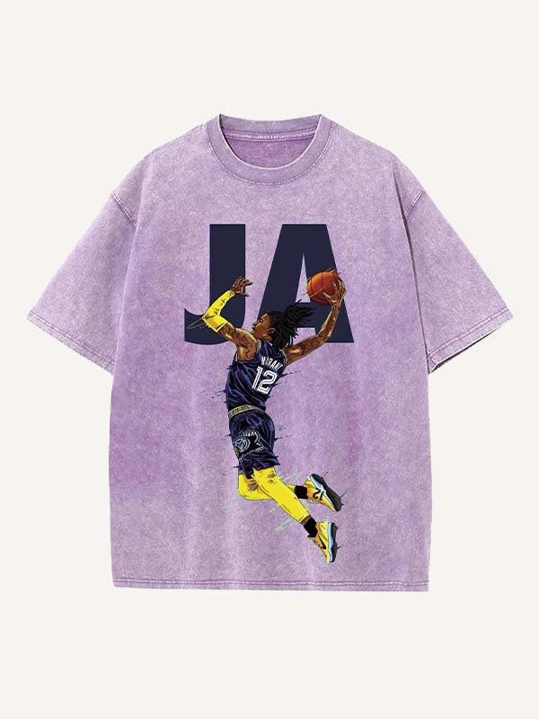 Ja Morant Print Round Neck T-shirt