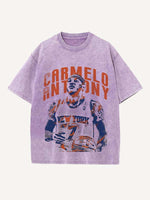 Carmelo Anthony Print Round Neck T-shirt