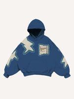 Medicine Bottle&Letter Faux Decal Print Slant Pockets Hoodie