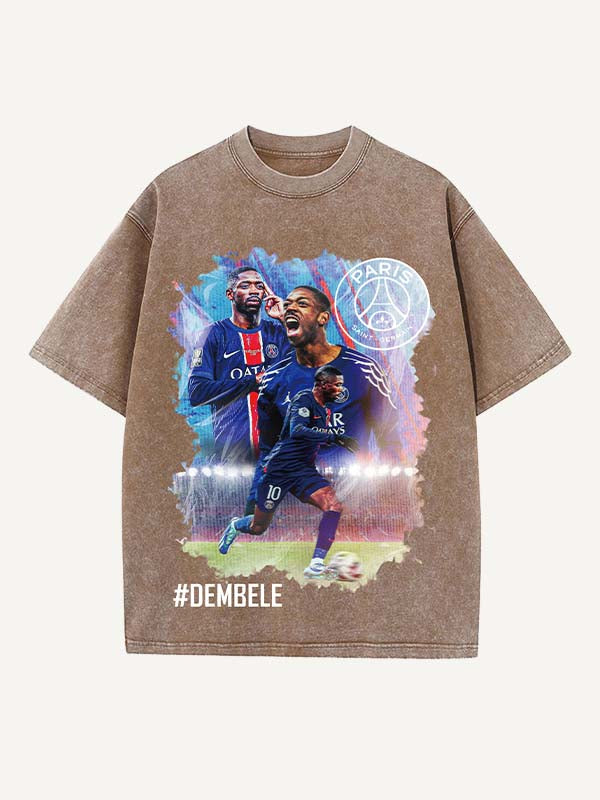 Ousmane Dembélé Print Round Neck T-shirt