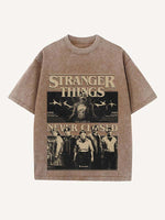 Stranger Things Print Round Neck T-shirt