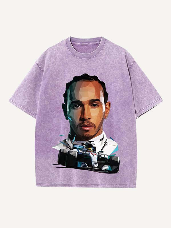 Lewis Hamilton Print Round Neck T-shirt