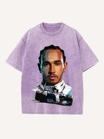 Lewis Hamilton Print Round Neck T-shirt