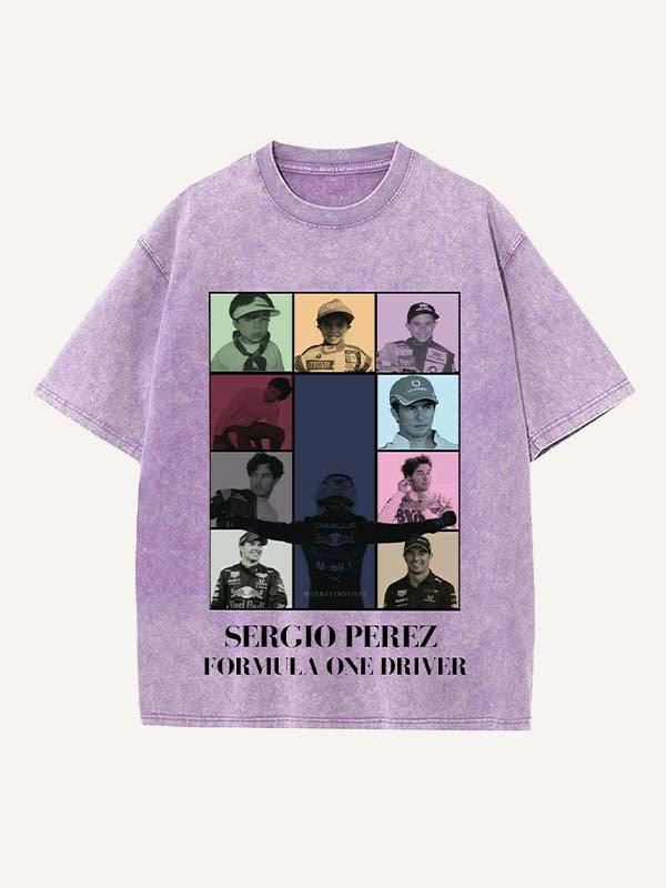 Sergio Perez Print Round Neck T-shirt