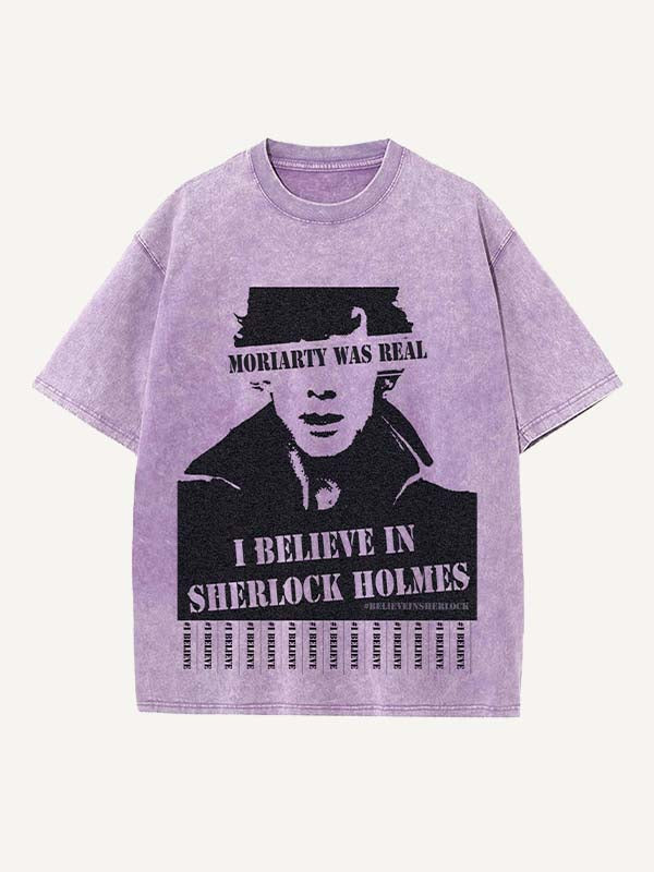 Sherlock Print Round Neck T-shirt
